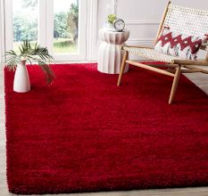 Bold Red Handwoven Hall Rug